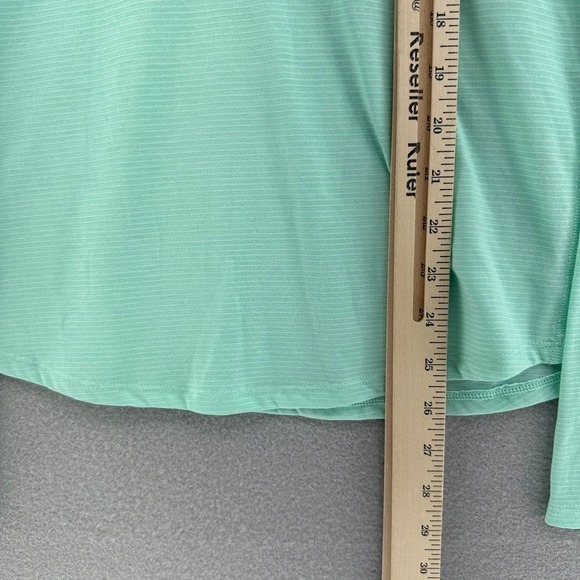 Under Armour HeatGear Run Quarter Zip Pullover Mint Green Striped SZ M Thumbhole - Picture 7 of 8